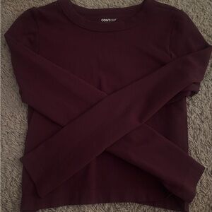 PacSun Deep Burgundy Long Sleeve Tee